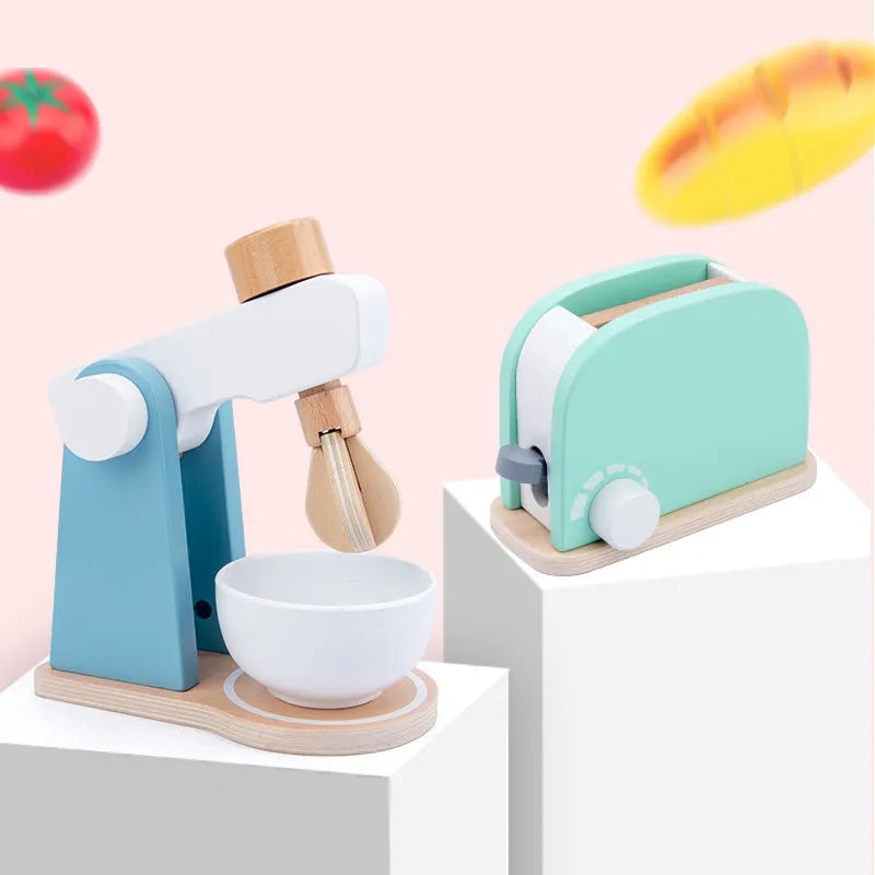Wooden simulation play house toy – kitchen appliance for children, colour box packaging