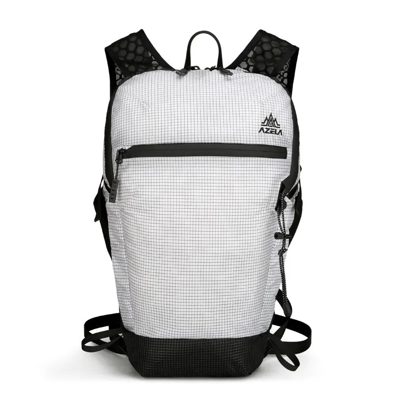 AZELA Grid Pattern Lightweight Hiking Backpack in black with breathable mesh back panel
