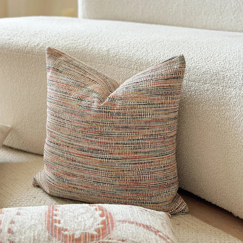 American-style jacquard sofa backrest cushion with paisley plant pattern in amber colour