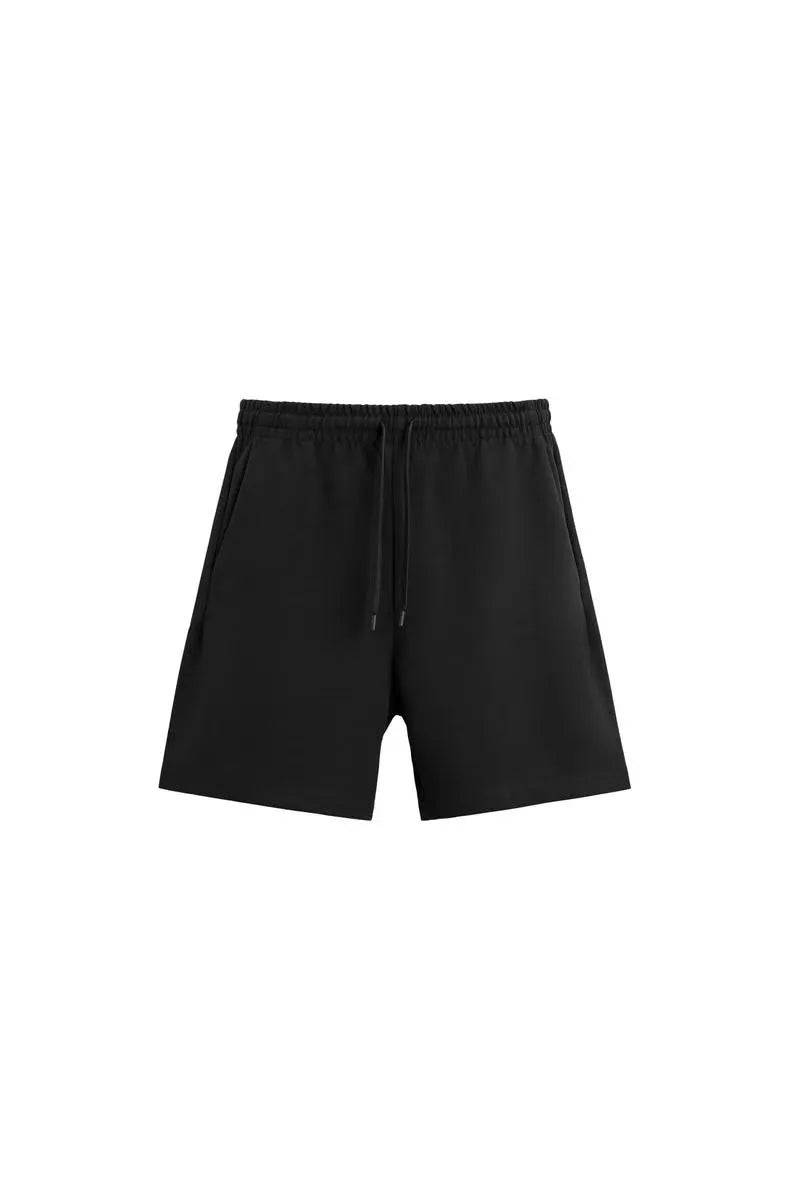 Loose double-sided cloth texture short sleeve and shorts set in polyester available in multiple colours