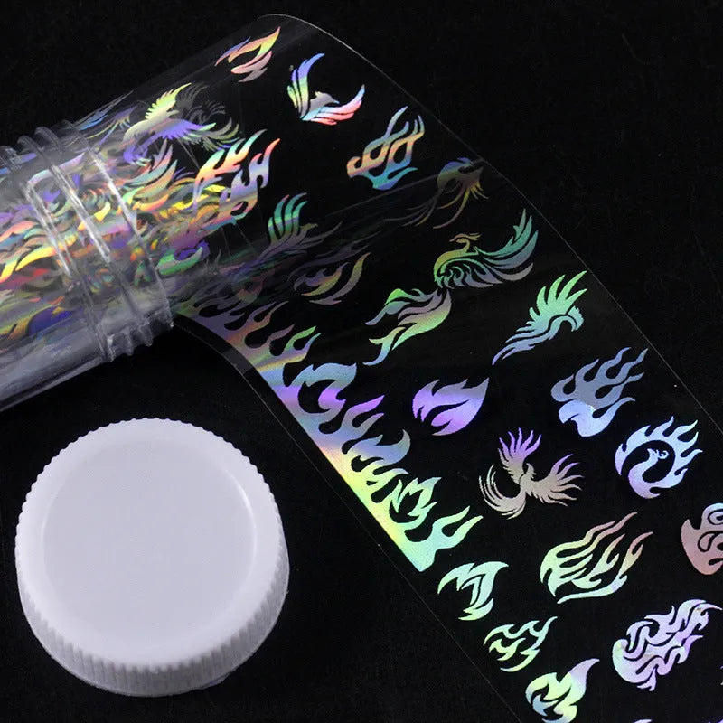 Nail sticker beauty products with 1 metre starry paper and 4 cm width in plastic bottle packaging