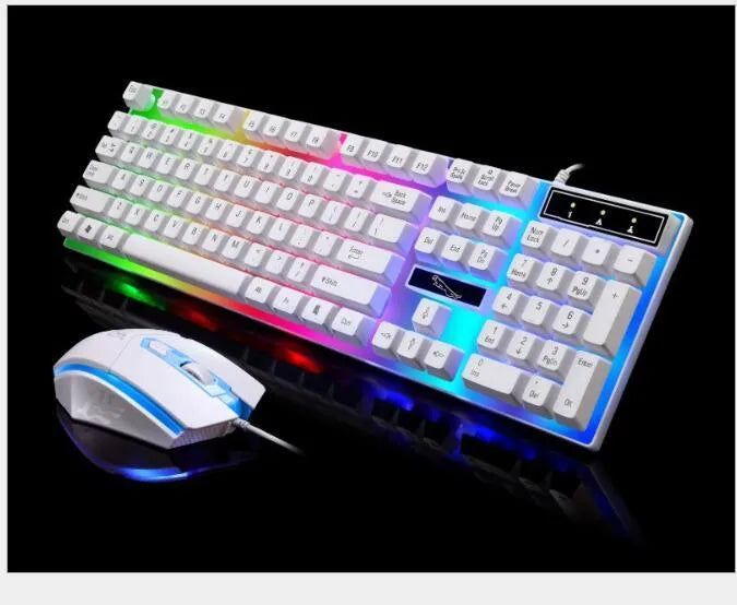 G21 wired USB mouse and PS/2 keyboard set in black with cable and ergonomic design