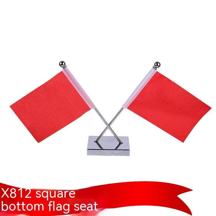 Telescopic rod car dashboard flag stand with adjustable height and multiple style options