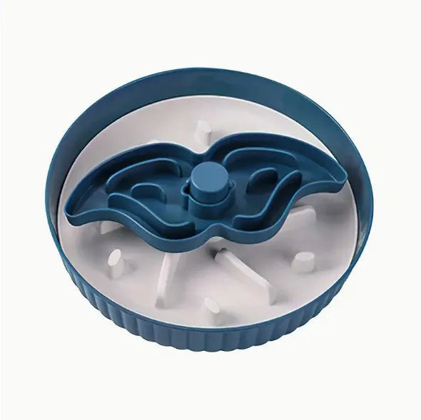 Pet feeding bowl with rotating game board and anti-choke silicone pad in multiple colour options