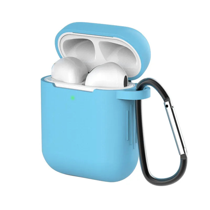 Silicone clamshell covers for Apple AirPods first and second generation in multiple colour options