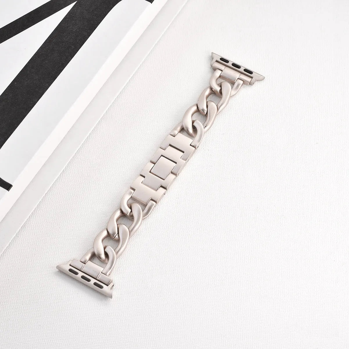 Denim chain metal Apple Watch strap in five colours compatible with 38mm to 49mm models