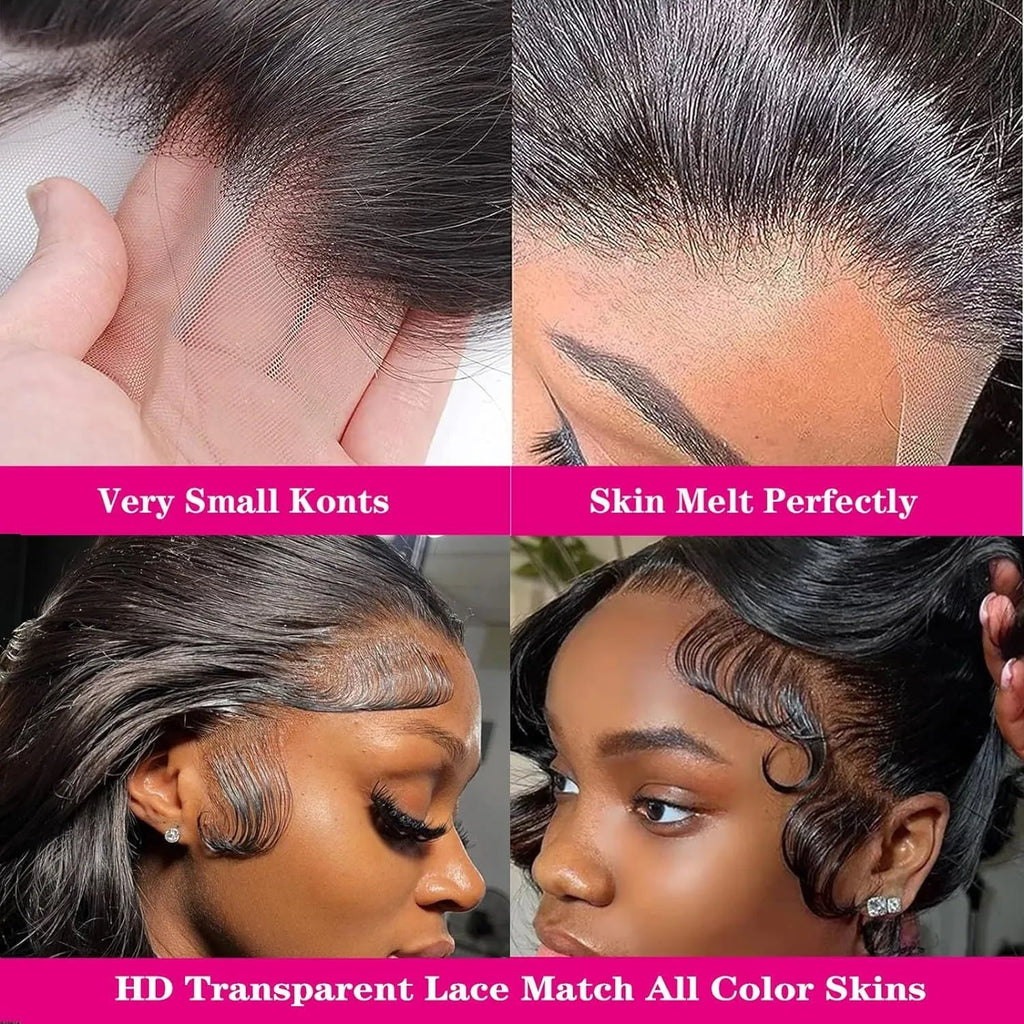 Black medium large wave full-head synthetic wig with curly hair texture