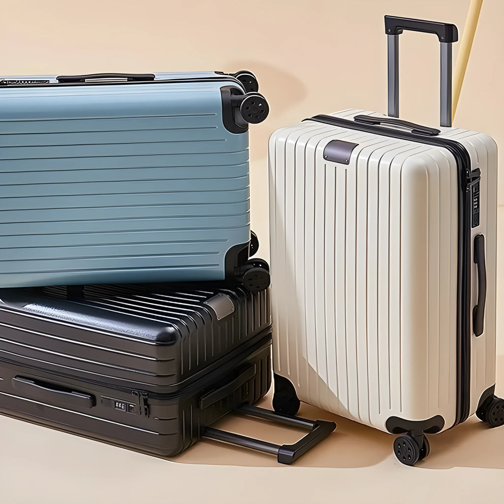 PC travel universal wheel suitcase in solid colour with dry wet separation, 20 inch size