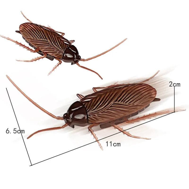 Electric vibration pet toy in four animal designs: cockroach, tarantula, mouse, and dragonfly