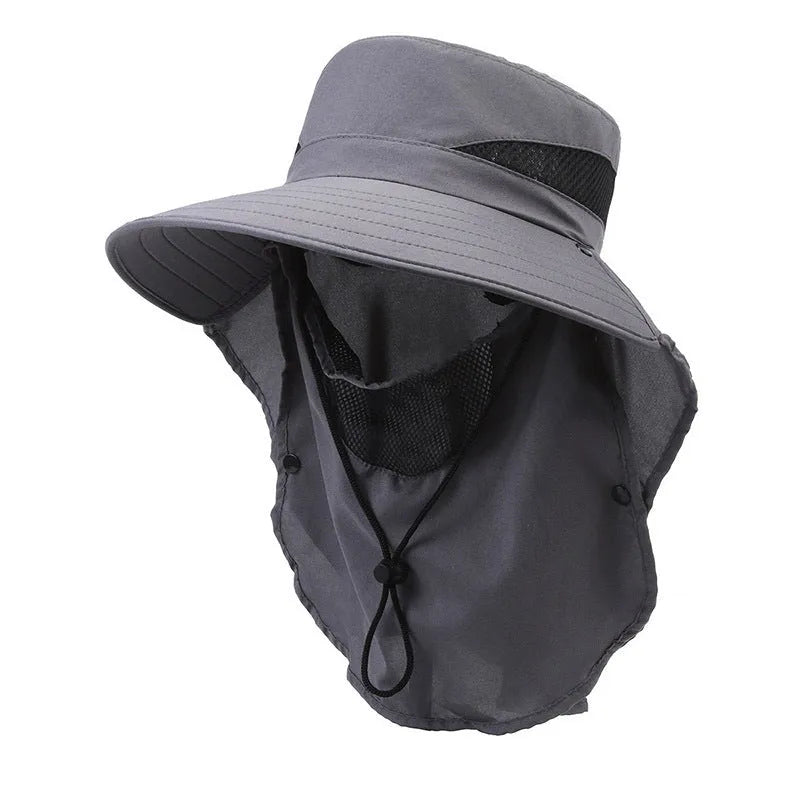 Men's adjustable polyester fisherman sun hat with a wide brim in army green colour.
