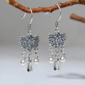 925 silver koi fish earrings handmade retro ethnic style ear hook women's sterling silver jewellery