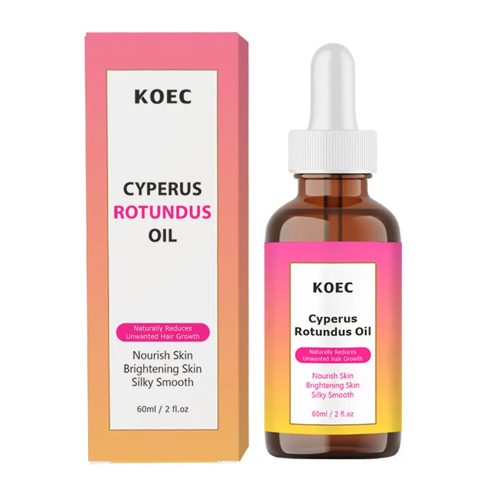 Cyperus Tuber body massage oil in a 60ml bottle with label showing natural plant-based ingredients