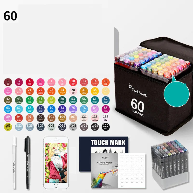 Watercolour pen set for children with 24 colours in a pencil bag, flower design