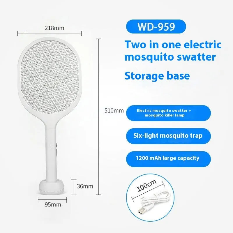 Rechargeable electric mosquito swatter for 11-20 square metre household insect control