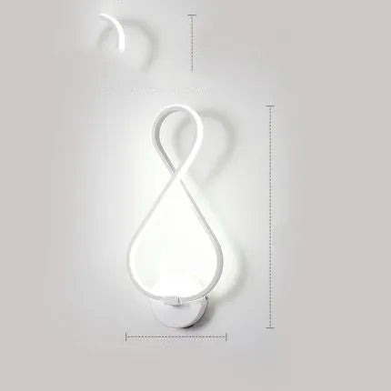 Nordic minimalist LED wall lamp in black or white with silicone shade for bedroom bedside lighting