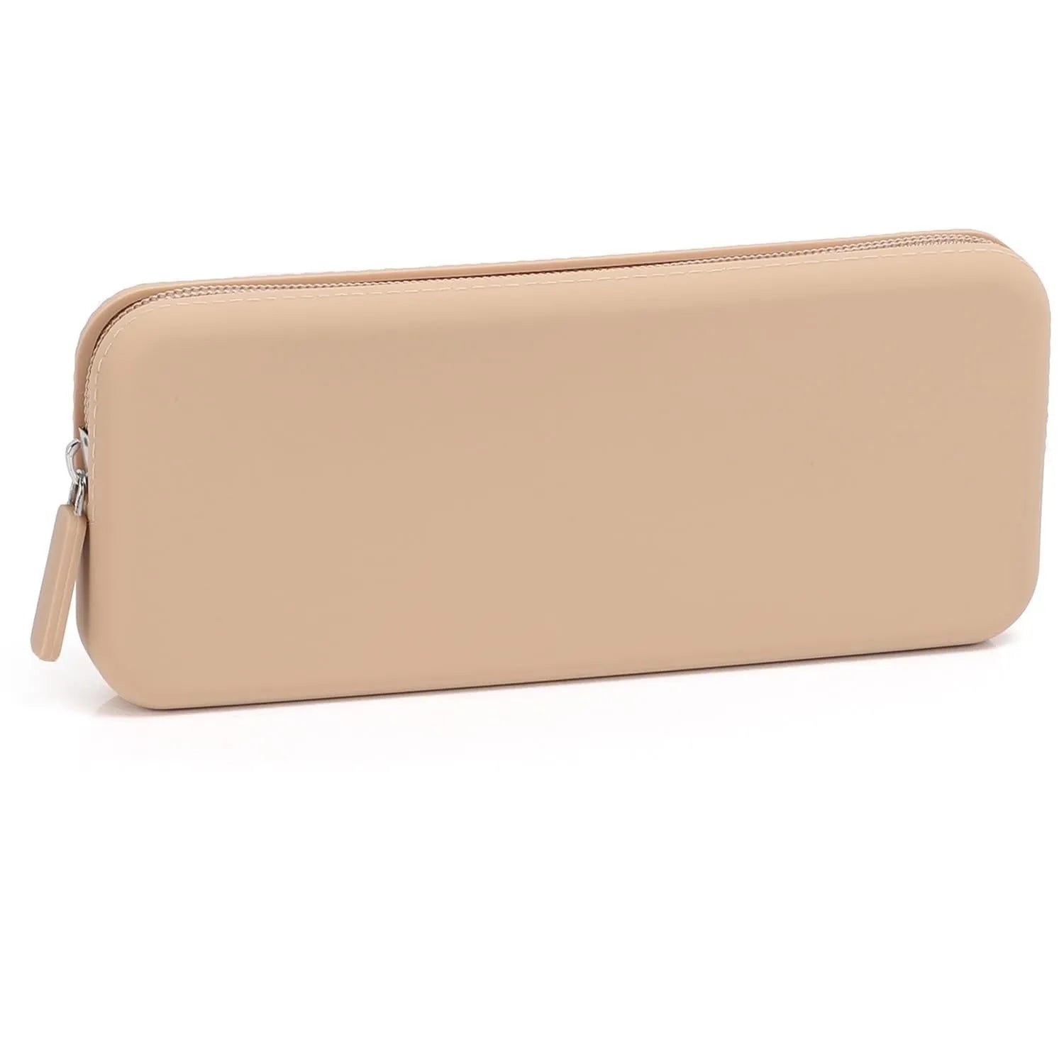 Silicone dustproof travel makeup brush storage bag in assorted colours showing 20cm by 8cm size