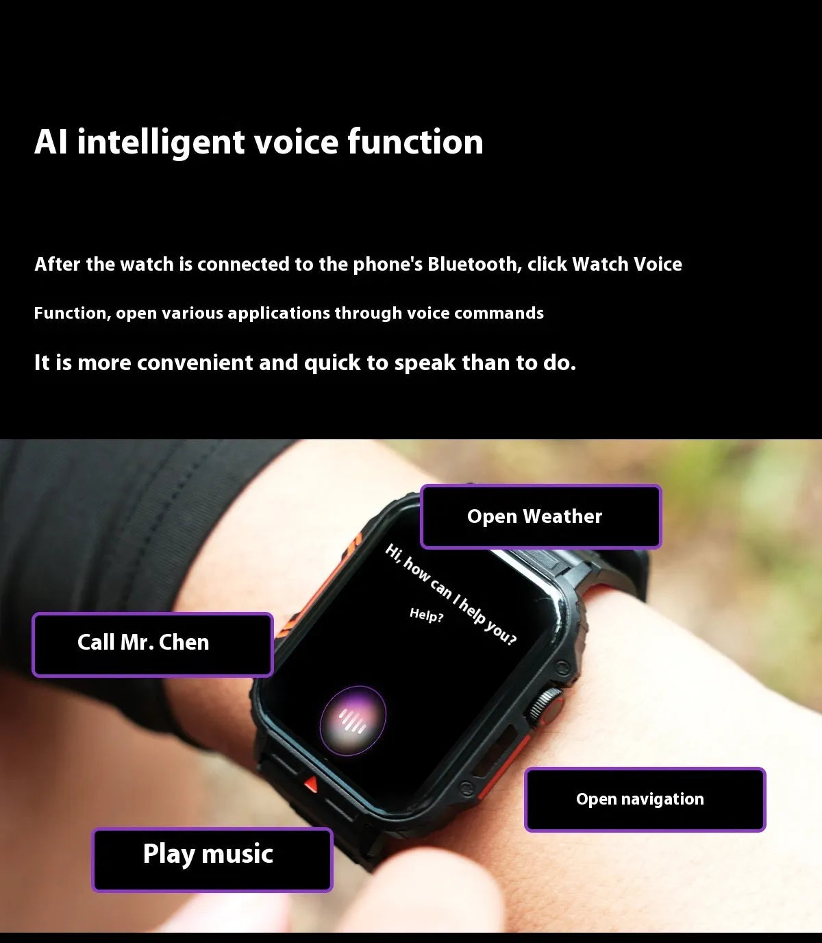 Smart wireless call sport step counting watch with heart rate monitor in black, white, pink, green colours