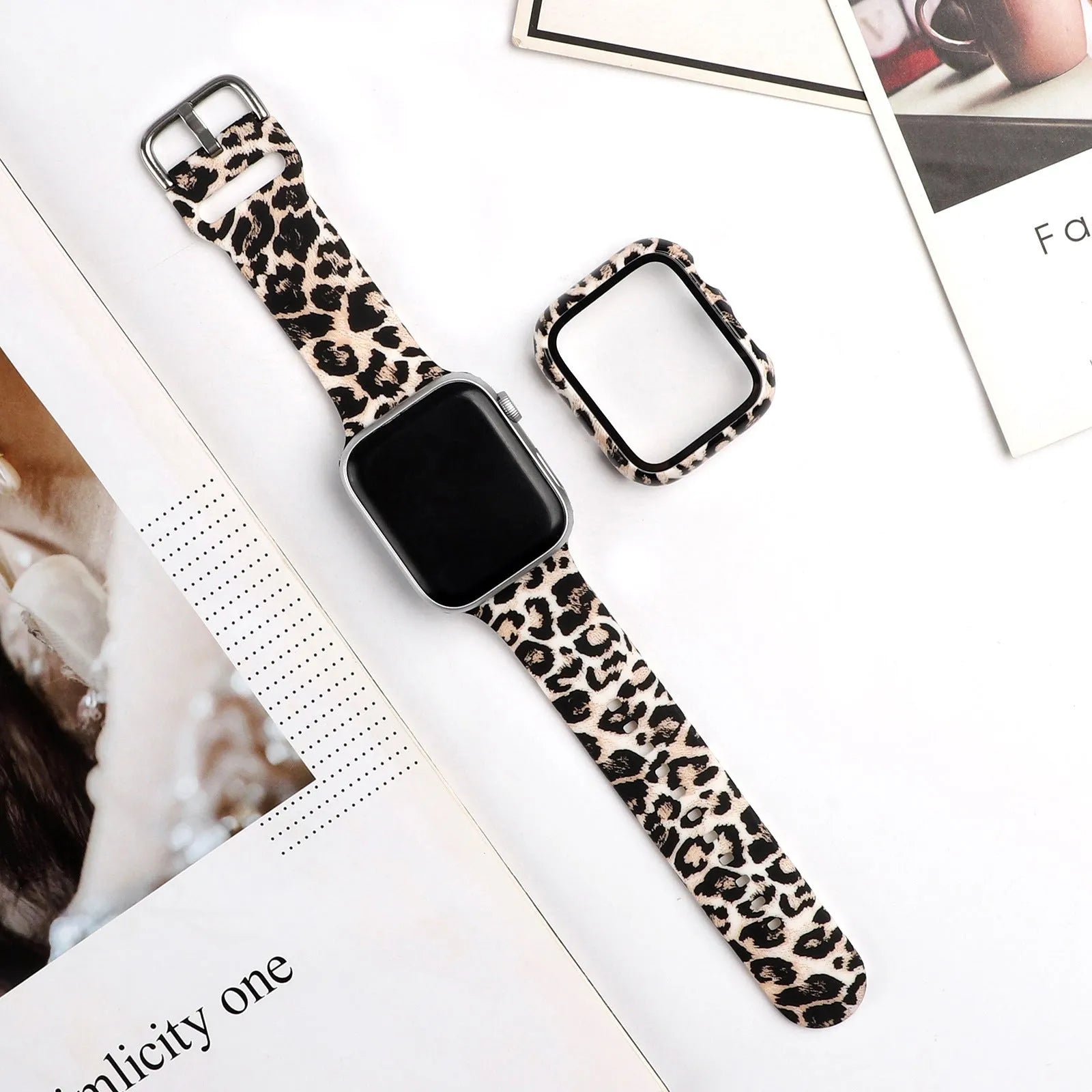 Printed silicone watch strap for Apple Watch in multiple colours and styles
