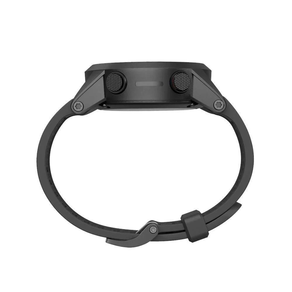 26mm black silicone watch strap with stainless steel buckle for Jiaming watches