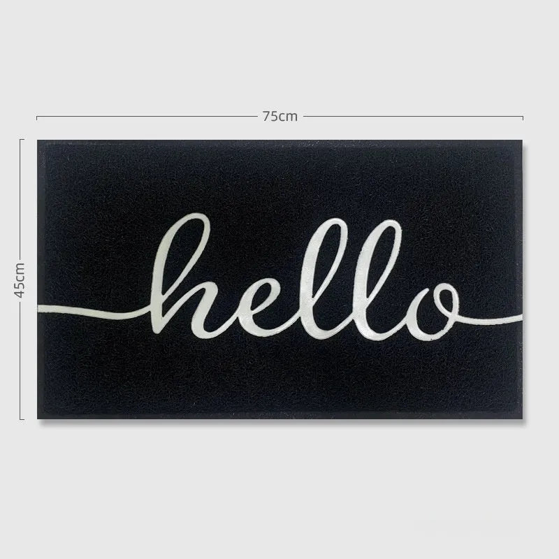 Rectangular PVC loop door entry mat in solid colour with textured surface, 45x75cm size