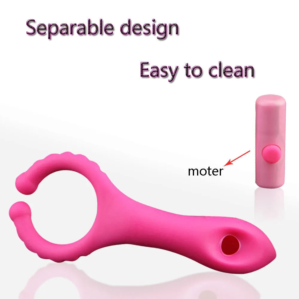 Seismic Clip silicone vibration clip in rose red colour, 103mm total length