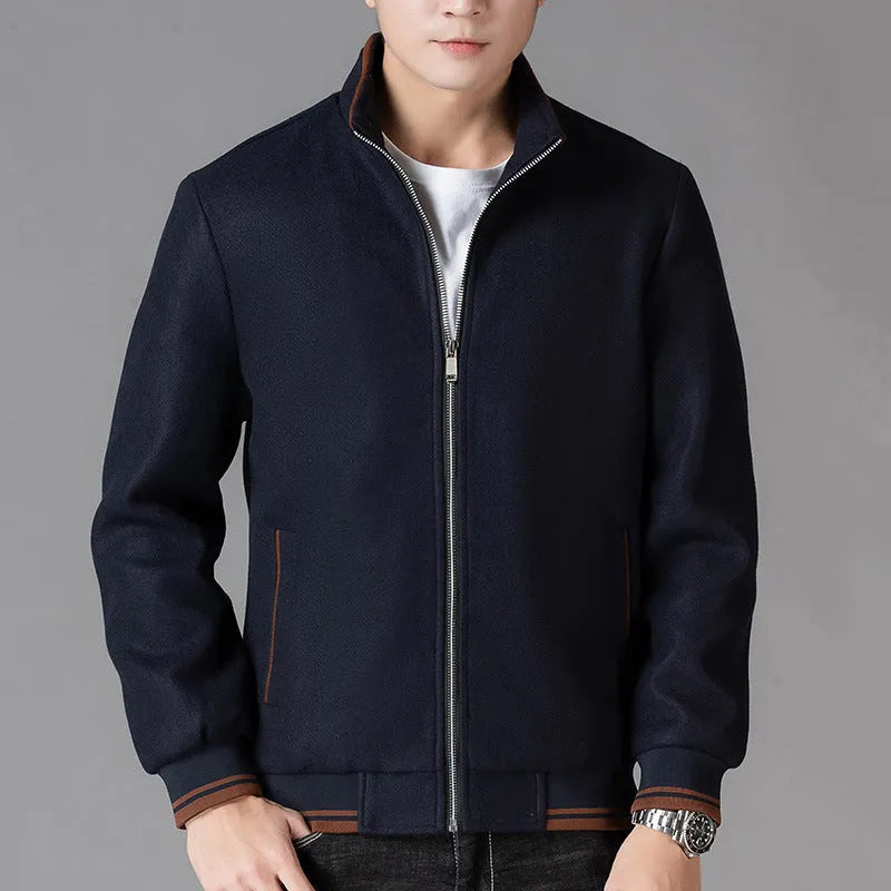 Men's sport style autumn fleece jacket in grey colour with size stick pockets