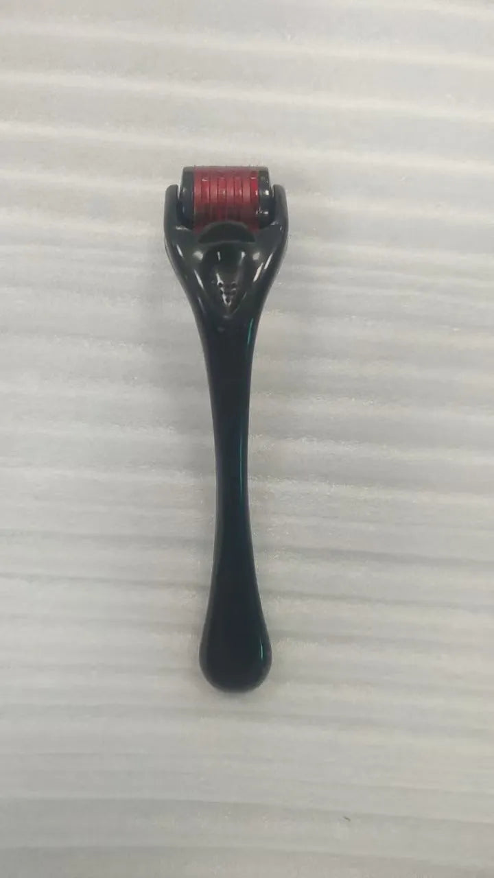 540 micro needle derma roller tool with black handle and purple wheel for 0.2mm 0.25mm 0.3mm cartridges.