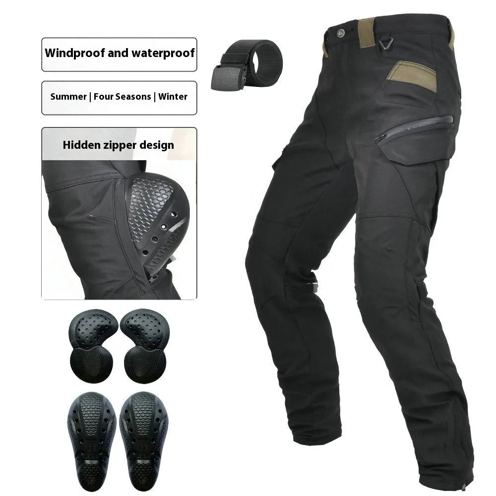 Motorcycle four seasons cycling pants waterproof windproof with protective gear