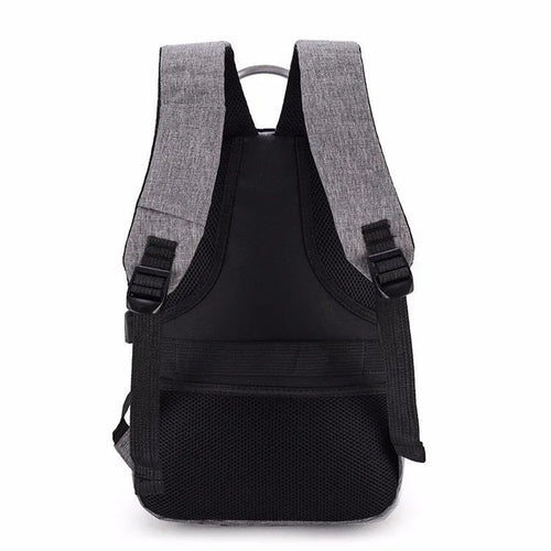 Anti-theft nylon backpack large 20L capacity with zip closure, colour contrast pattern, Korean style, available in black blue grey purple red