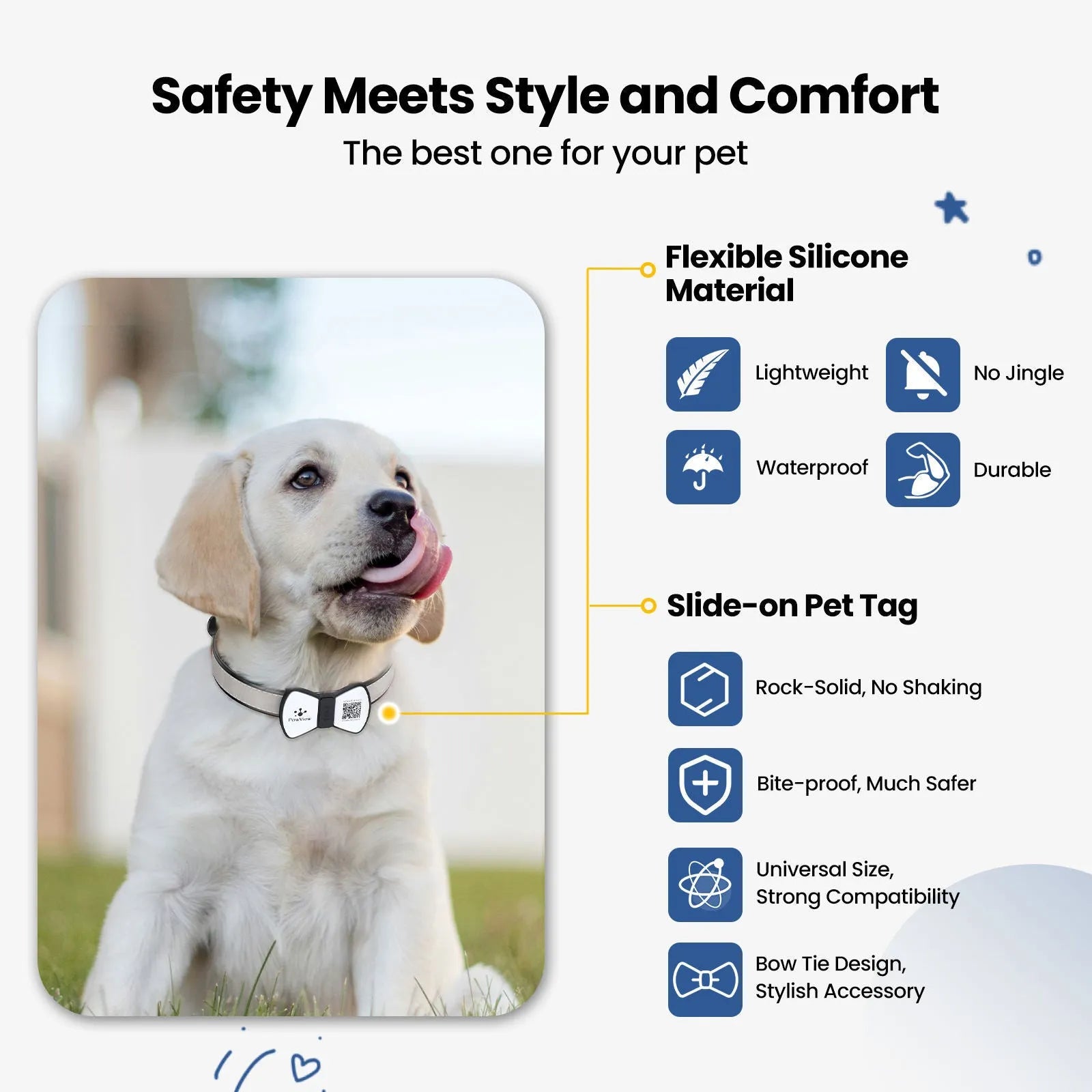 NFC smart QR code silicone pet ID tag with bowknot decoration for dogs and cats