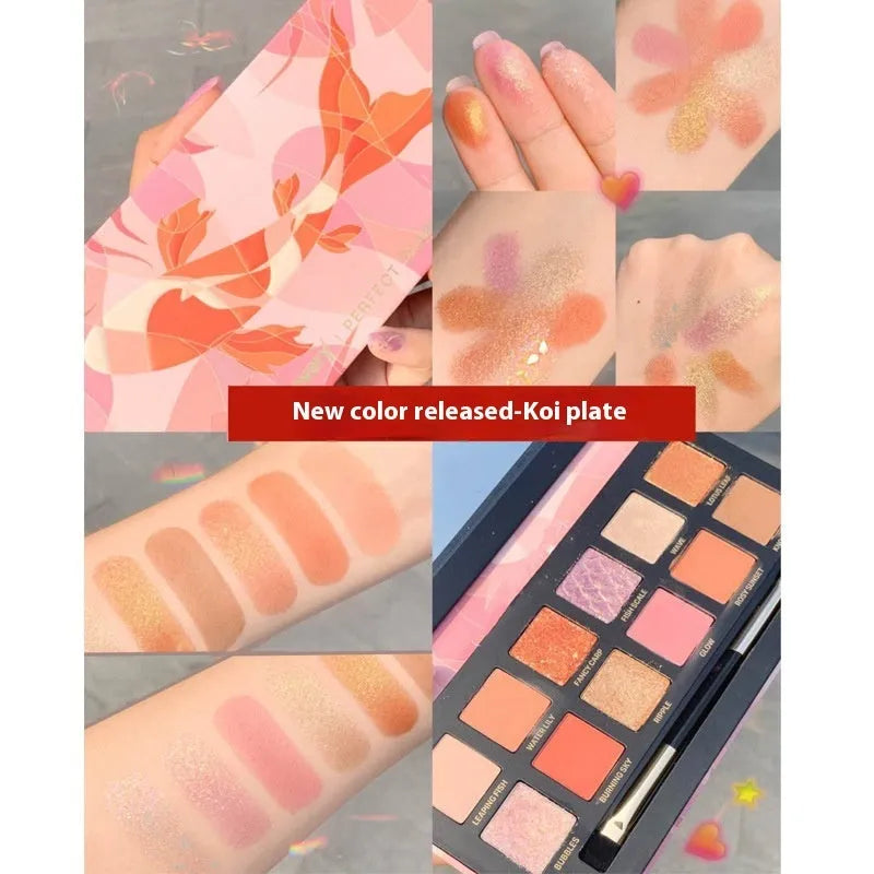 Explorer twelve-colour animal theme eyeshadow palette with twelve pressed powder shades
