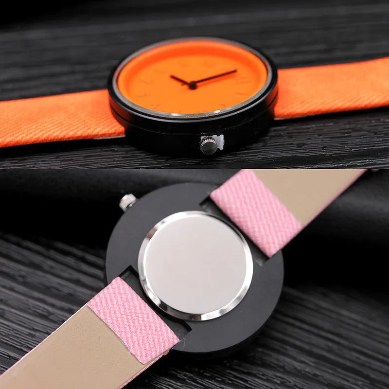 Creative ladies quartz watch with alloy dial and PU leather strap, white colour option, on display
