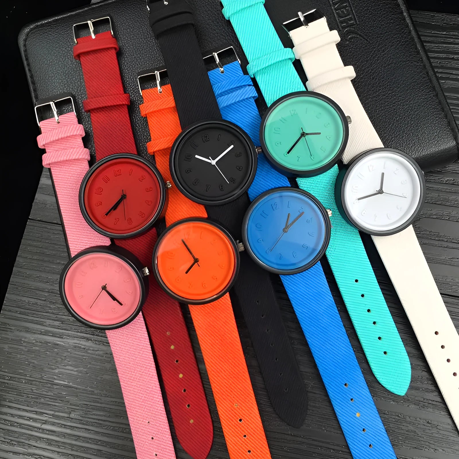 Creative ladies quartz watch with alloy dial and PU leather strap, white colour option, on display