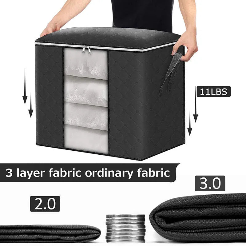 150 non-woven storage bags in multiple sizes and colours for quilt and clothing organisation
