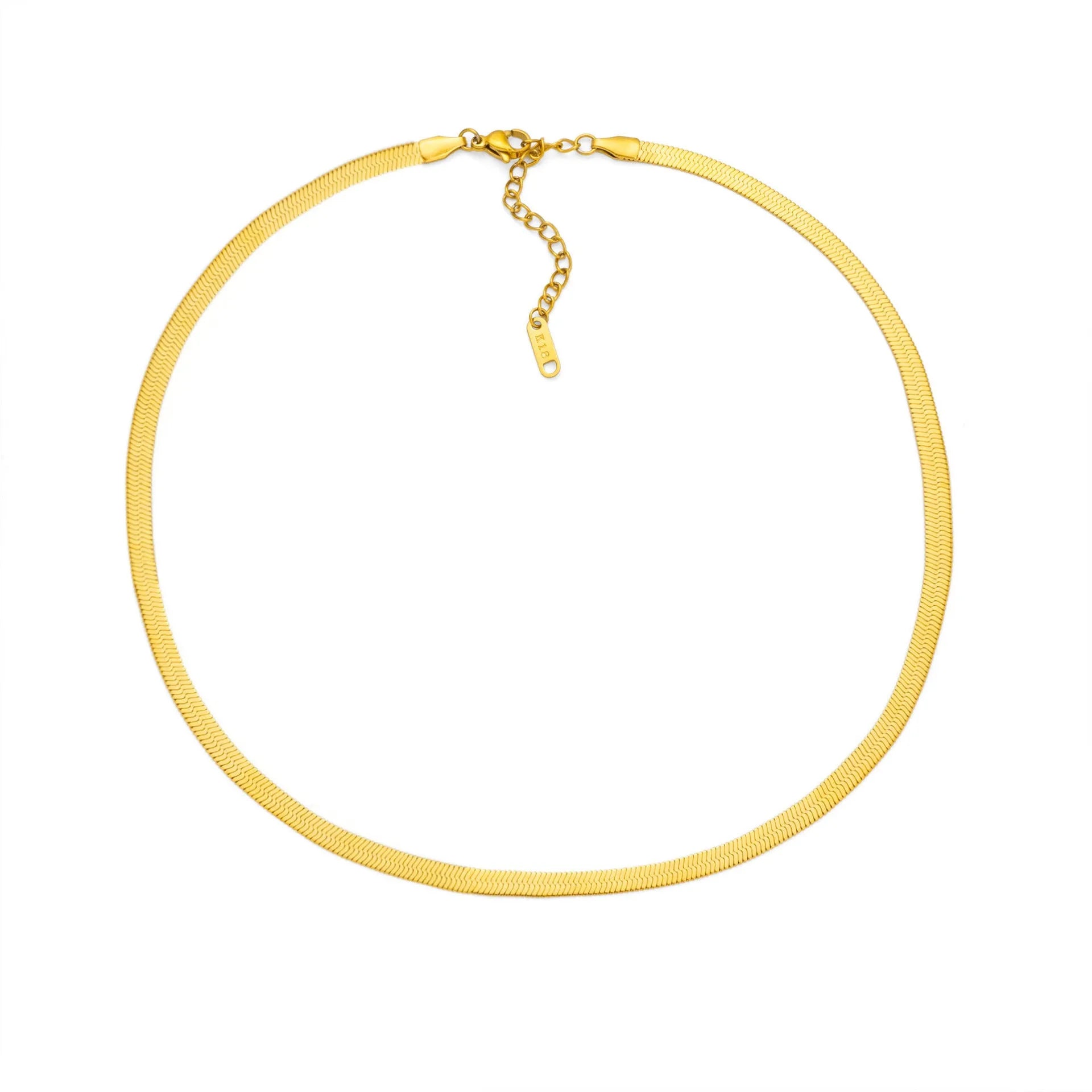 Gold electroplated titanium steel necklace with the letter 'A' pendant on a 40.5cm chain.