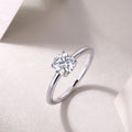 Heart-shaped 1 carat moissanite wedding ring set S925 silver platinum-plated with gift box