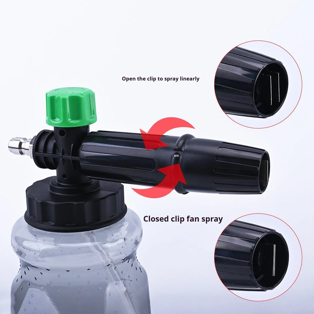 Small green high pressure car washing bubble watering can with ABS handle and copper spray core, 13x10x17cm