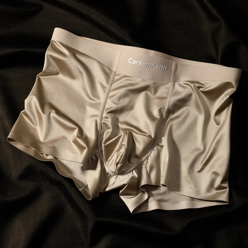 Men's colourblock ice silk seamless underwear in multiple colour options showing front and back views