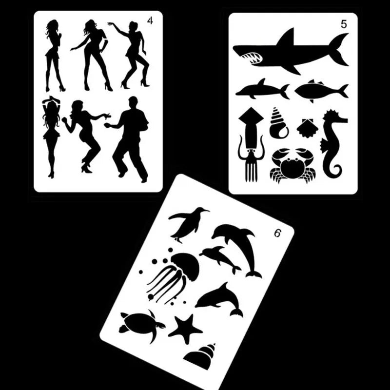 White plastic drawing stencil template for easy tracing and art projects.