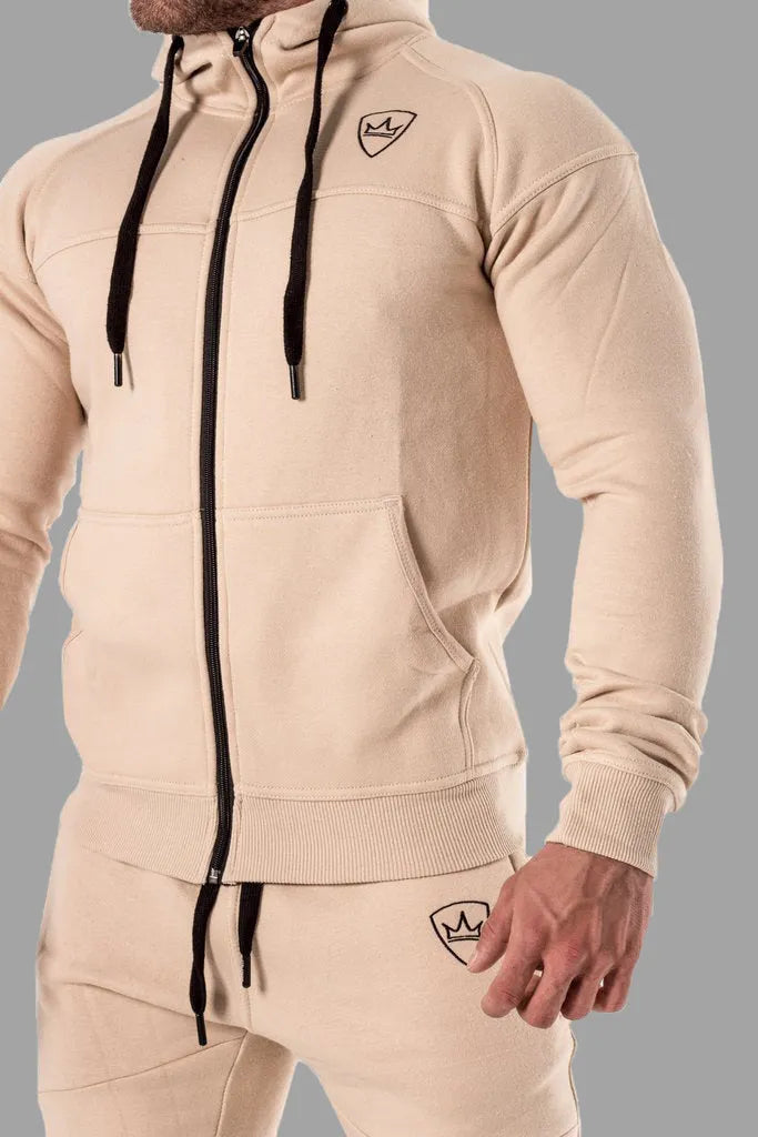 Cotton sport suit sweater with pattern in Army Green, black, khaki, and red, sizes L to XXL