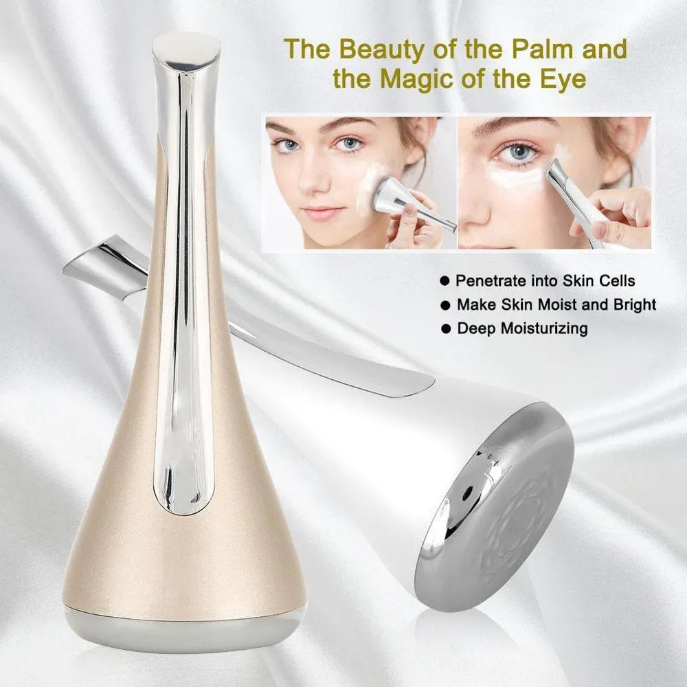Imate facial massager small dumbbell gyro beauty device in gold with 40Gs magnetic force and 1000rpm vibration