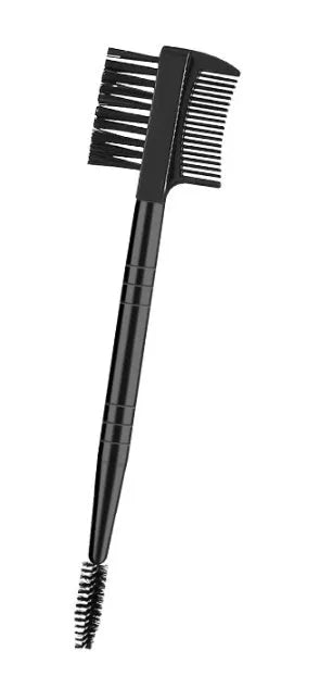 Black eyebrow trimmer set with stainless steel blade and compact 14x10x2cm dimensions