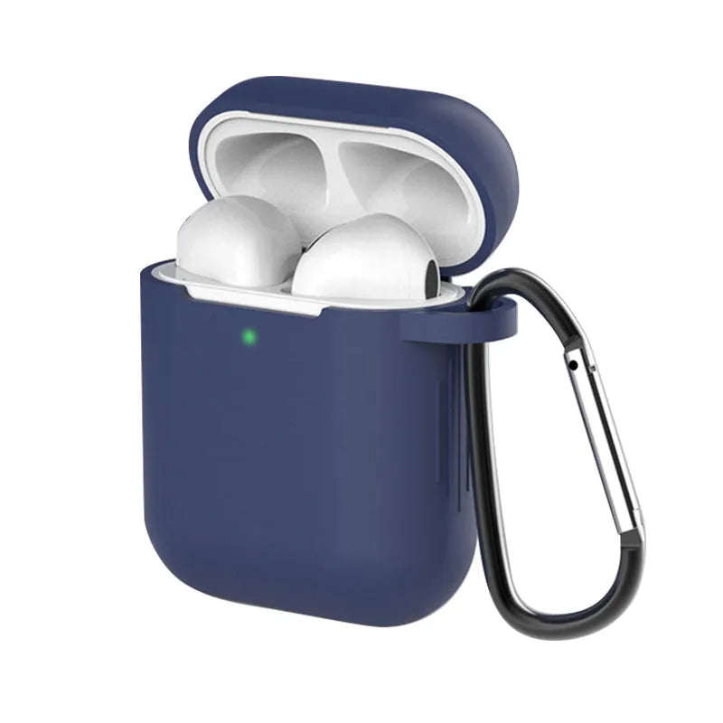 Silicone clamshell covers for Apple AirPods first and second generation in multiple colour options