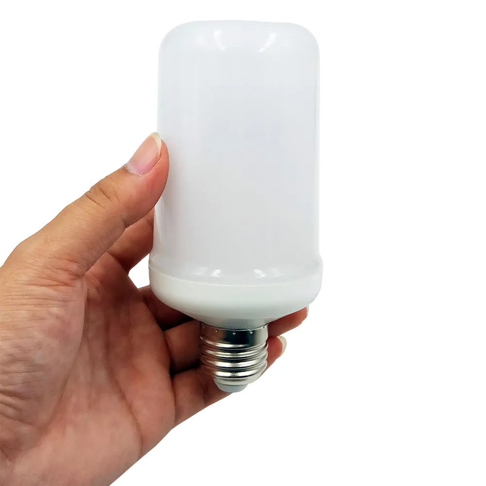 Decorative LED flame effect light bulb with E27 base for flickering ambience