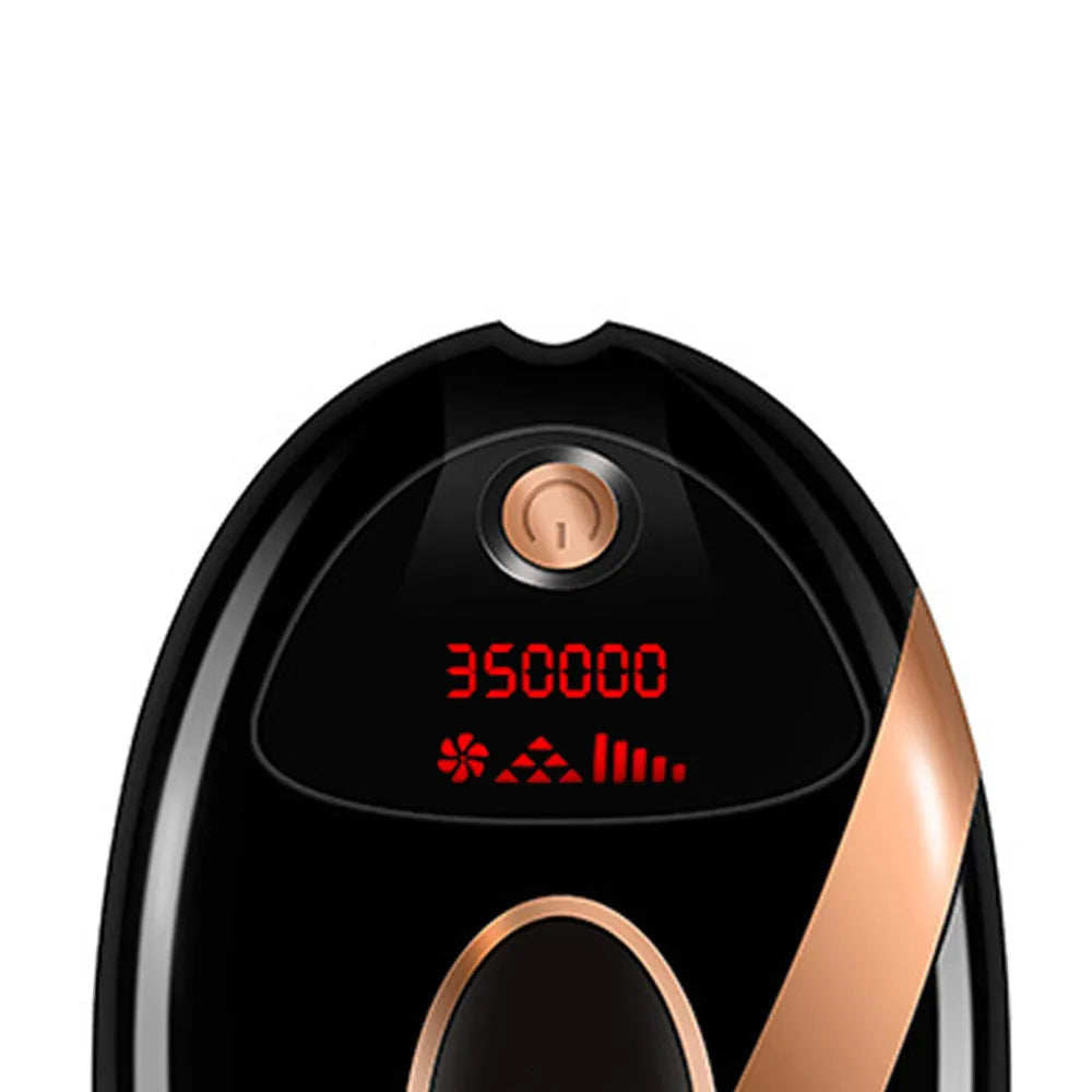 Black beauty laser hair removal machine with IPL technology, ABS body, 14 cm length, for home use on legs and face