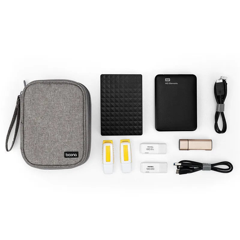Black Oxford cloth 2.5-inch hard disk protective cover with sewing construction