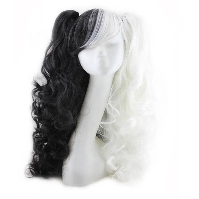 Colorful long curly wig with high temperature wire hairline, available in multiple colour combinations