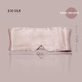 Mulberry silk sleep eye mask shown in multiple colours: black, gold, blue, grey, white, pink, and green.