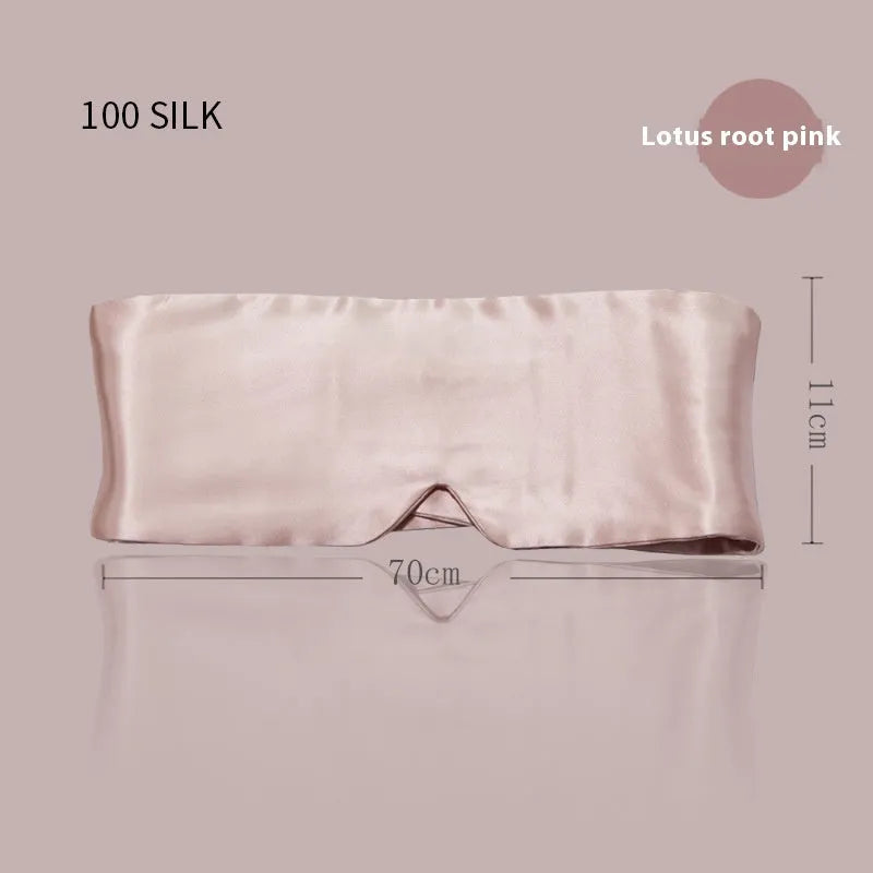 Mulberry silk sleep eye mask shown in multiple colours: black, gold, blue, grey, white, pink, and green.