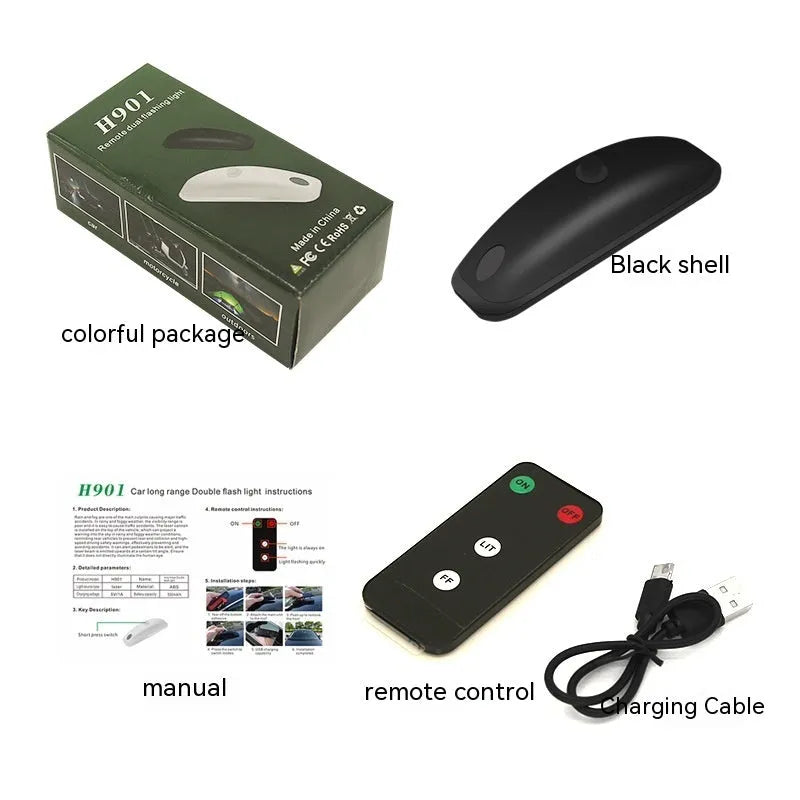 Remote control car anti-collision strobe warning light with ABS plastic housing